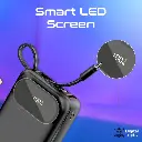 Promate-20000mAh Ultra Compact 35W SuperSpeed™ Power Bank with Built-In USB-C & Lightning Cable -BLACK