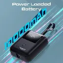 Promate-10000mAh Ultra Compact 35W SuperSpeed™ Power Bank with Built-In USB-C Cable-BLACK 
