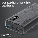 بروميت بنك طاقة صغير الحجم مع شحن ذكي بمنفذي USB-C PD بقوة 20 وات ومنافذ USB-A بقوة 22.5 وات باللون الأسود