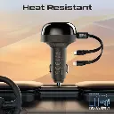 شاحن سيارة بروميت متعدد المنافذ بقوة 81 واط مع كابلات USB-C وLightning قابلة للسحب - POWERDRIVE-RCI81 