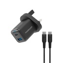 POWEROLOGY 35WGAN WITH USB-C TO USB-C CABLE - BLACK