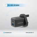 POWEROLOGY 35WGAN WITH USB-C TO USB-C CABLE - BLACK