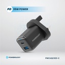 POWEROLOGY 35WGAN WITH USB-C TO USB-C CABLE - BLACK