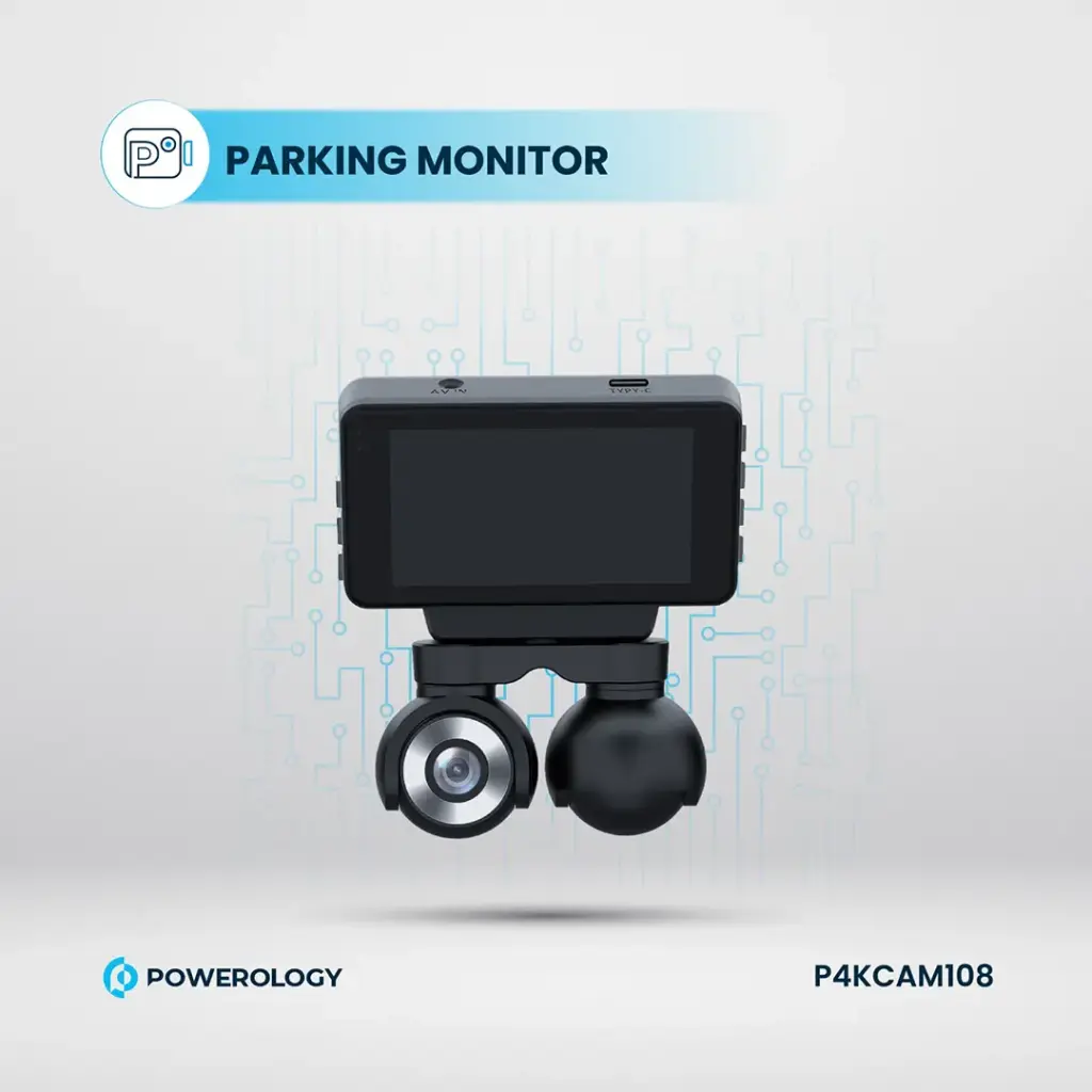 باورولوجي كاميرا لوحة القيادة ثنائية العدسة - لون أسود 