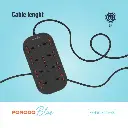 توصيلة كهرب 8 مقابس 3 متر مع مخارج يو اس بي بورودو بلو Porodo Blue 8 Ac Power