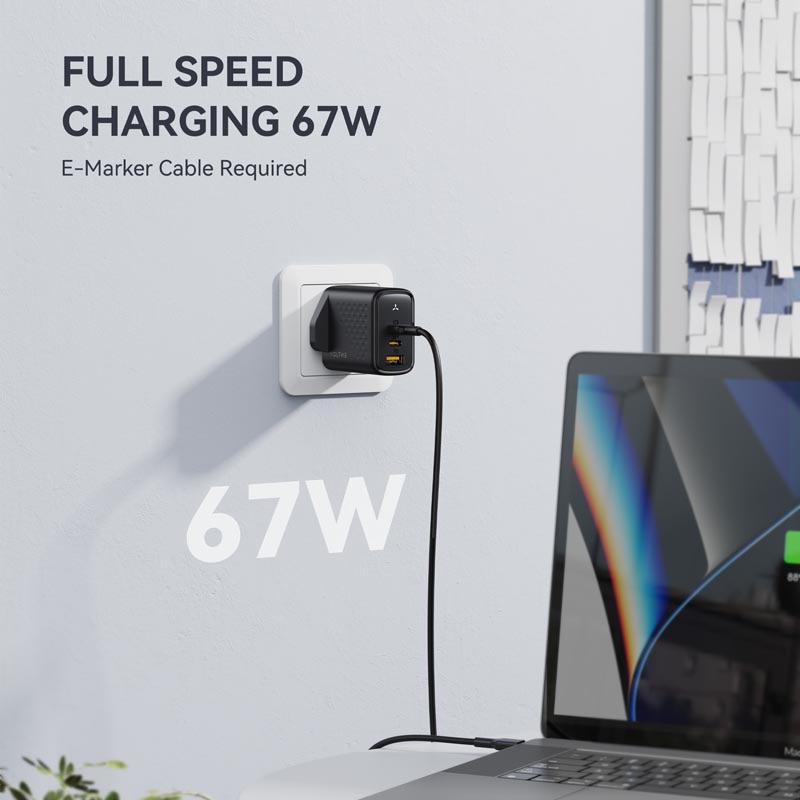 Voltme Revo 67 67W 2C+1A Wall Charge (Black)