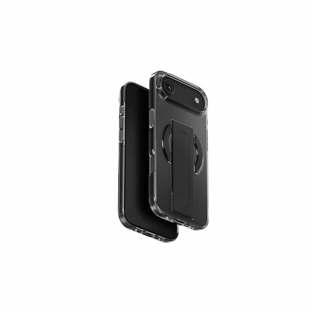 Unique Hybrid Holder Pro MagSafe iPhone 17 Air Case with Grip and Camera Stand - Smoke Black 