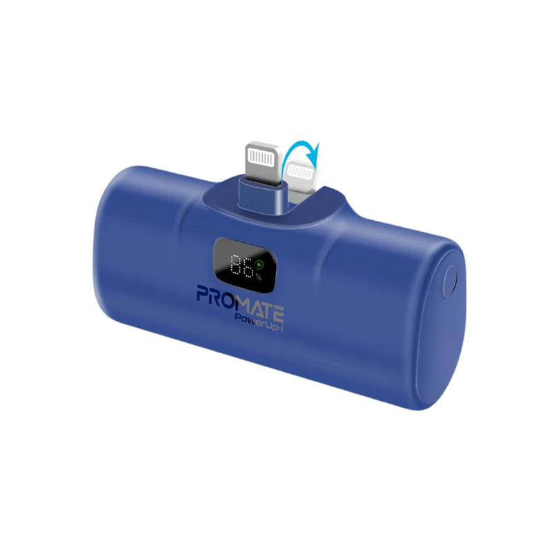 Promate-5000mAh Ultra-Compact fast charging Power Bank with In-Built Lightning Connector