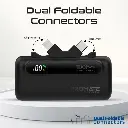  promate 5000mAh Ultra-Compact fast charging Power Bank with Dual Folding USB-C & Lightning Connector-BLACK