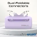 Promate Ultra-Compact Fast Charging Power Bank with Dual foldable USB-C™ & Lightning Connectors r 