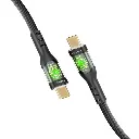 Promate 60W Power Delivery Ultra-Fast USB-C Cable with Transparent Shells black