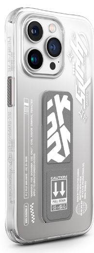 Skinarma Cosmo Grip-stand Case For Iphone 15 Pro 6.1-inch - Grey