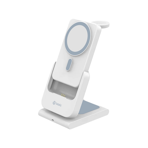 Bazic GoMag Flex 10000mAh Removable PowerBank With Apple Watch and Airpods Charging Station - White