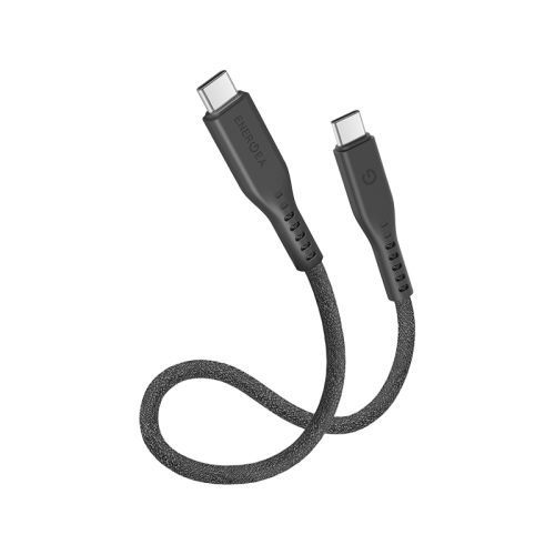 Energea Flow 10Gbps USB-C To USB-C Cable With Velcro Cable Tie 30cm - Black