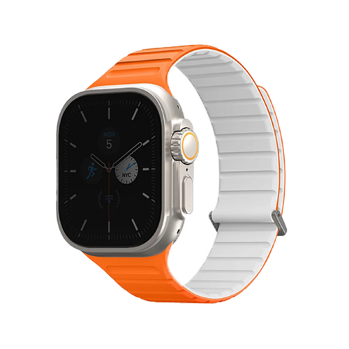 Uniq Revix Evo Reversible Strap For Apple Watch 49/46/45/44/42mm - Amber Orange / White