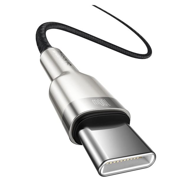 BASEUS CAFULE SERIES METAL DATA CABLE TYPE-C TO TYPE-C 100W 1M - BLACK