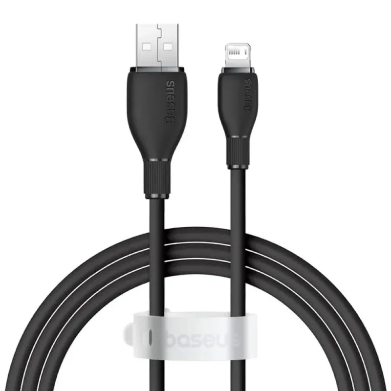 Baseus Pudding Series Fast Charging Cable With High-Speed Data Transmission USB-A to Lightning 12W 2.4A 1.2M - Black