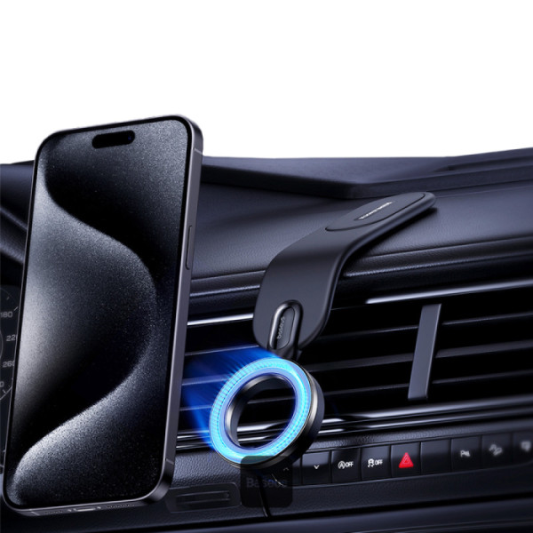 Baseus C02 Go Magnetic Car Phone Holder 360° Rotatable, Bendable Car Mount - Black