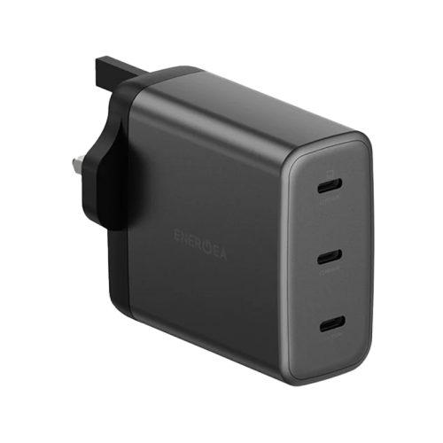 Energea Ampcharge 3-Port USB-C 100W GaN Wall Charger - Gunmetal