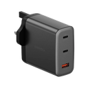 Energea Ampcharge 2-Port USB-C & 1-Port USB-A 100W GaN Wall Charger - Gunmetal