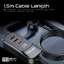 بروميت شاحن سيارة  بقوة 120 واط مع محور شحن متعدد المنافذ للمقعد الخلفي 