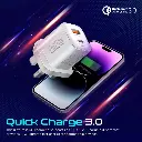 Promate Ultra-Fast Dual Port AC Charger with 25W Power Delivery and QC 3.0  white