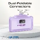 Promate Ultra-Compact Fast Charging Power Bank with Dual folding USB-C and Lightning Connectors purple