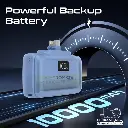 Promate Ultra-Compact Fast Charging Power Bank with Dual folding USB-C and Lightning Connectors Blue