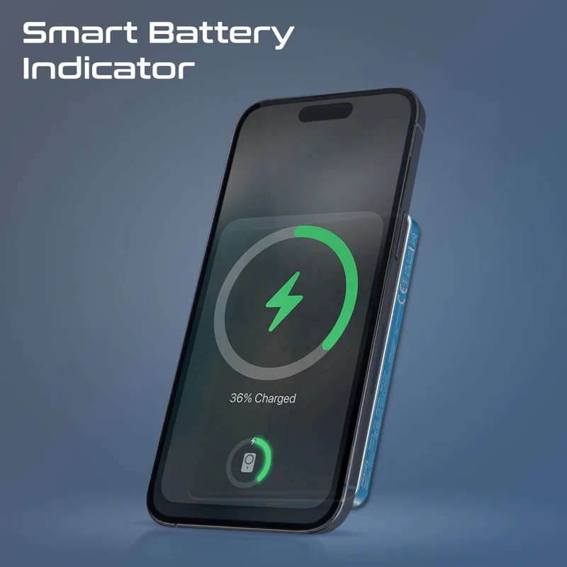  بروميت باور بانك فائق النحافة مصنوع من الألومنيوم بسعة 5000 مللي أمبير/ساعة، متوافق مع تقنية الشحن اللاسلكي ماجسيف