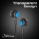 Promate LumiSound™ Transparent Stereo USB-C Wired RGB Earphones black