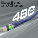 بروميت كيبل   60 واط من النوع C إلى النوع C - 2 متر أزرق 