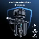 بروميت شاحن سيارة متعدد المنافذ بقوة 62 وات مع كابل USB-C قابل للسحب 