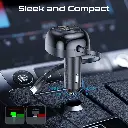 بروميت شاحن سيارة متعدد المنافذ بقوة 62 وات مع كابل USB-C قابل للسحب 