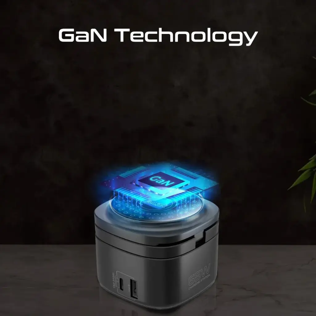  بروميت محطة شحن لاسلكية قابلة للطي بقوة 65 واط GaNFast متوافقة مع ماجسيف