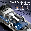 شاحن سيارة صغير شفاف من بروميت 65 وات سريع الشحن مع تقنية توصيل الطاقة QC 3.0 