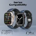 بروميت سوار ساعة الرياضي المتين من السيليكون ثنائي اللون، أزرق 