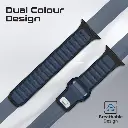 بروميت سوار ساعة الرياضي المتين من السيليكون ثنائي اللون، أزرق 