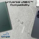  بروميت سماعات أذن ستيريو سلكية ENC مريحة داخل الأذن بمنفذ USB-C باللون الأبيض 