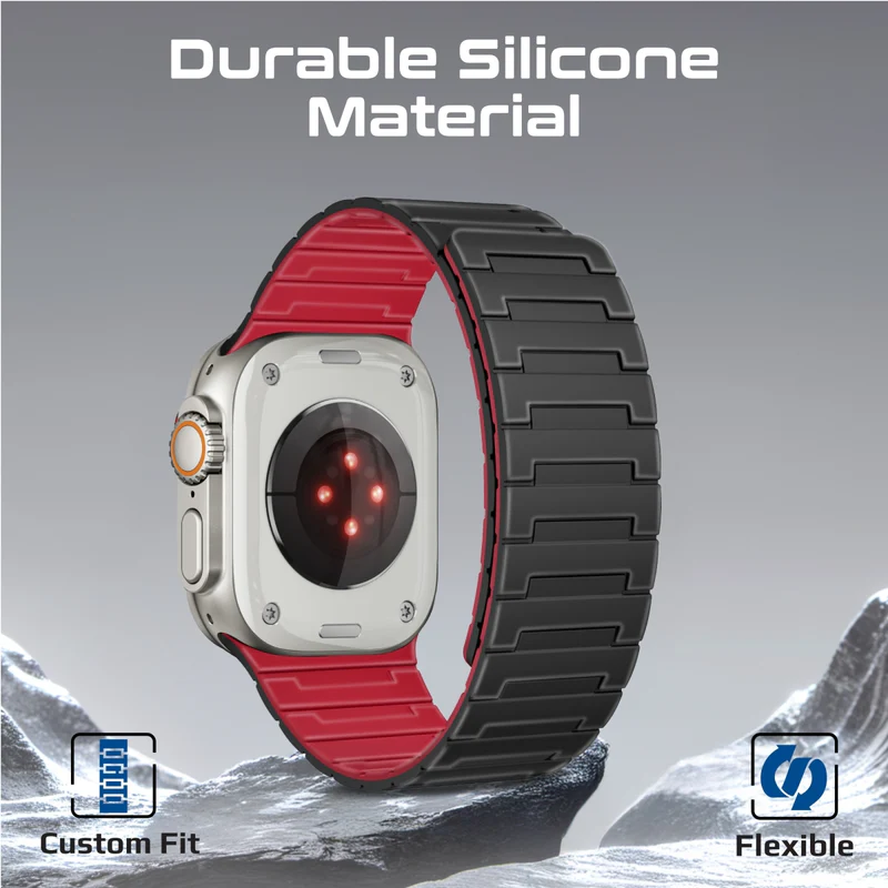 Promate Premium Magnetic Silicone Watch Band Black