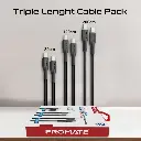Promate 3Pcs High Tensile Strength Data & Charge USB-C Cable kit