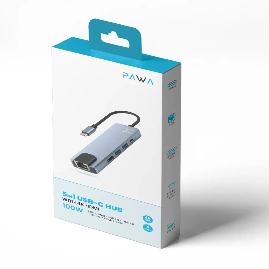 PAWA 5 in1 USB-C HUB With 4K HDMI 