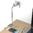 PAWA Retro 25W PD+QC UK Charger With USB-C to Lightning Cable Titanium