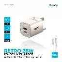 PAWA Retro 25W PD+QC UK Charger With USB-C to Lightning Cable Titanium