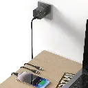 PAWA Retro PD25W Only PD Port UK Charger With USB-C to Lightning Cable BLACK