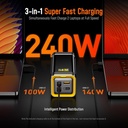 AOHI The Future Starship 240W 27,600mAh LED Display Power Bank with 3FT C-C Cable 