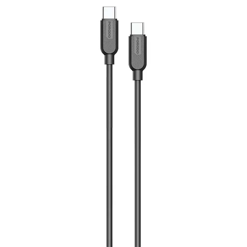 Porodo Silicone USB-C to USB-C Cable - Black 