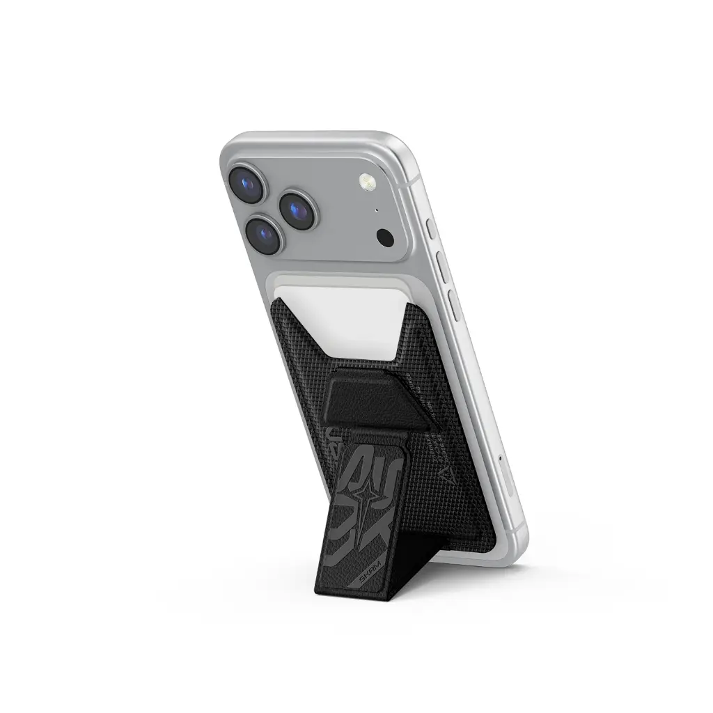 SkinArma Kado Phantom Wallet Mag-Charge Card Holder With Grip Stand - Black 