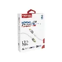 Promate 60W Power Delivery Ultra-Fast USB-C Cable with Transparent Shells white