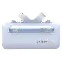 Promate5000mAh Ultra-Compact fast charging Power Bank with Dual Folding USB-C & Lightning Connector