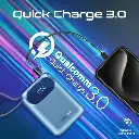 Promate-20000mAh Ultra Compact 35W SuperSpeed™ Power Bank with Built-In USB-C & Lightning Cable-BLUE